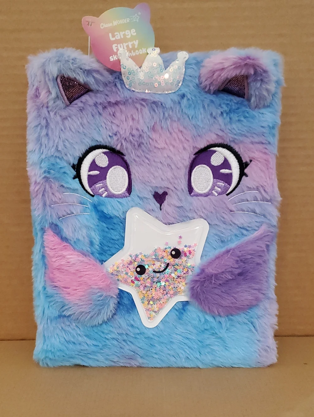 Chaser Plush Cat Sketchbook - Blue & Purple with Pink Accents